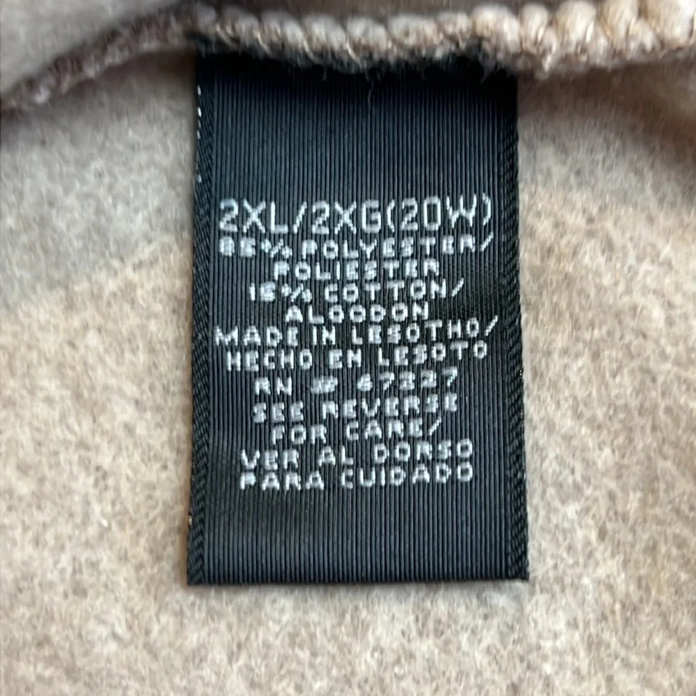 Bobby Brooks pull over fleece lined sweatshirt size 2 XL tan and white New - Picture 7 of 8